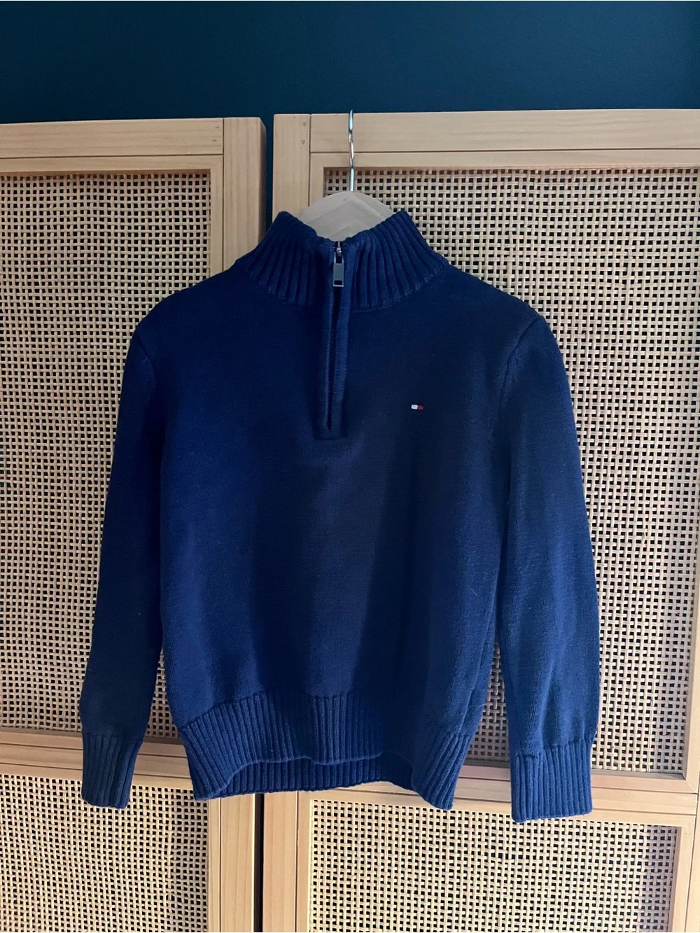 Tommy Hilfiger Navy Quarter-Zip Mock Neck Sweater - Boys 4